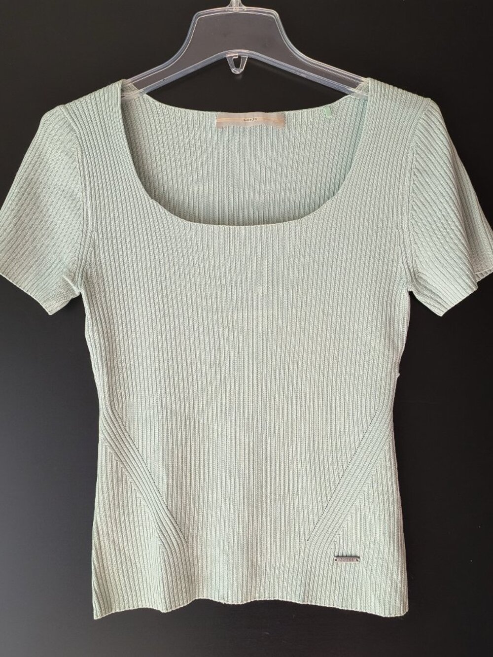 Pastel Mint Short Sleeves Ribbed Tee